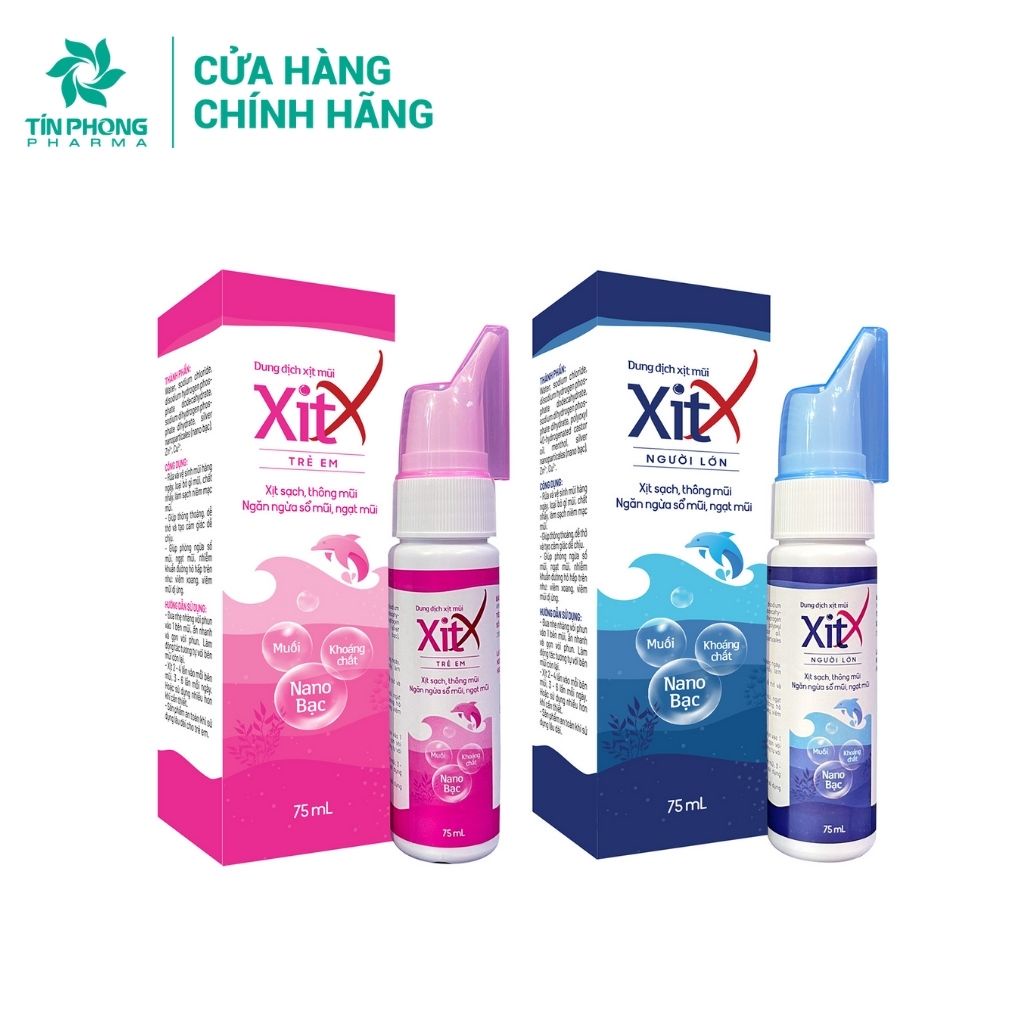 Bình Xịt Mũi XỊT X Giúp Rửa, Vệ Sinh Mũi Thông Thoáng, Sạch Sẽ Có Thể Sử Dụng Cho Người Lớn Và Trẻ Em Dung Tích 75ml