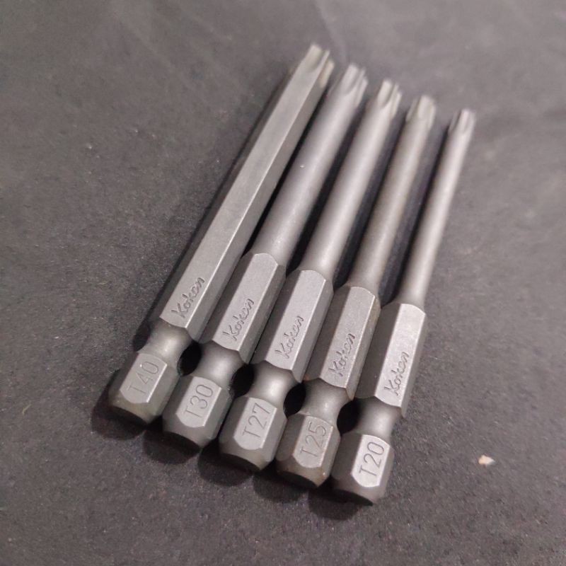 Mũi vít hoa thị KOKEN Nhật 121T.70-T20 25 27 30 40 chân lục giác 6.35mm dài 7cm