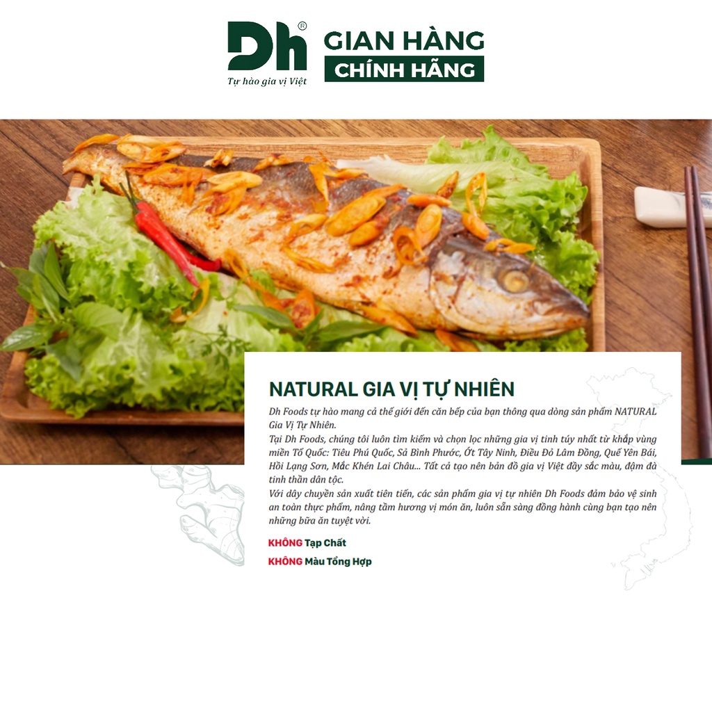 Bột tỏi nguyên chất Natural DH Foods chế biến thực phẩm 60gr