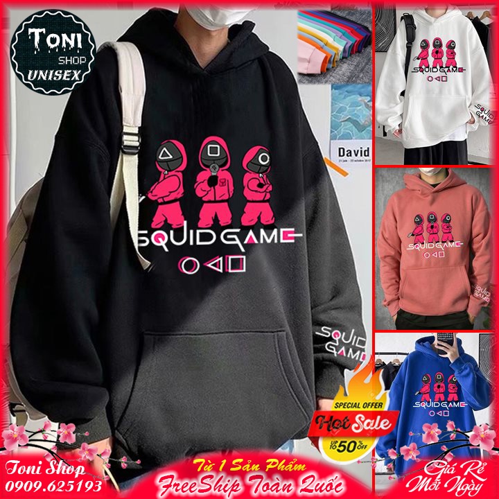 ÁO KHOÁC HOODIE Nỉ Bông Cao Cấp SQUID GAME (HD5000 - Full Size Full Màu)