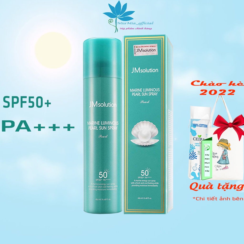 Xịt Chống Nắng JMSOLUTION Chiết Xuất Ngọc Trai JM Solution Marine Luminous Pearl Sun Spray 180ml SPF 50+, PA++++