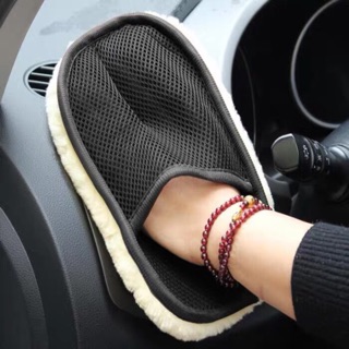 Găng Tay Lông Cừu Lau Rửa Chăm Sóc Xe