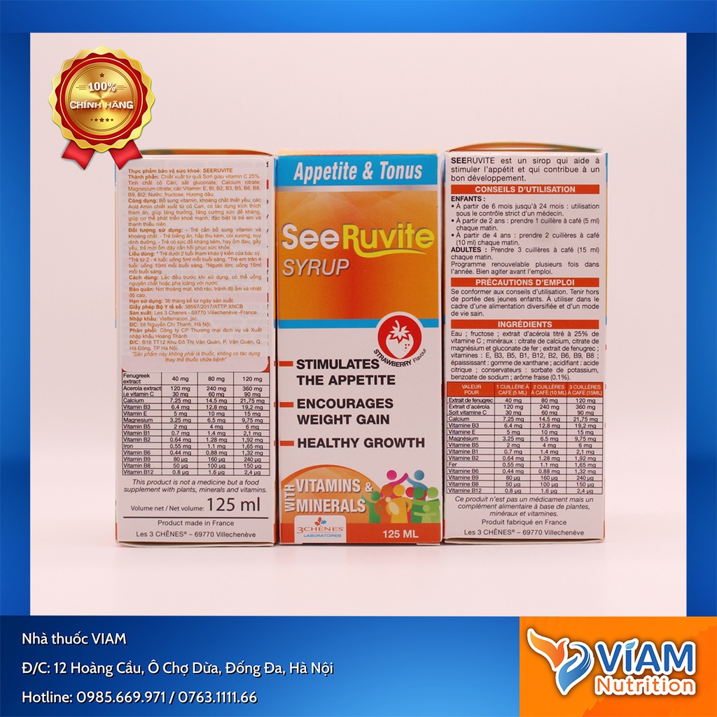 Thực phẩm bảo vệ sức khỏe - SeeRuvite Syrub 125ml