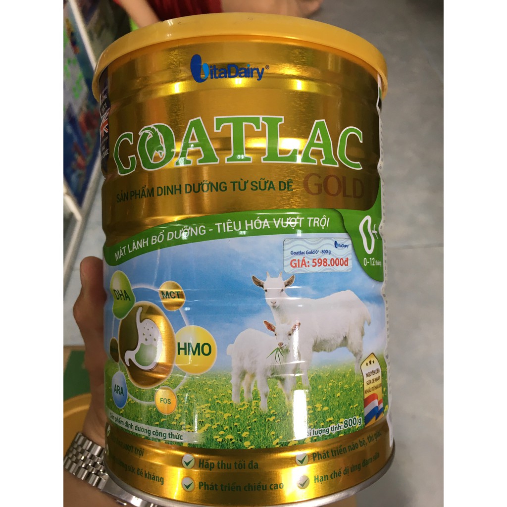 Sữa Dê Goatlac Gold 800g  số 0+,1+,2+, có mã CODE, giúp bé tăng cân, tiêu hóa tốt