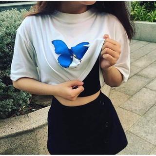 Set áo croptop x bra butterfly cecar unisex