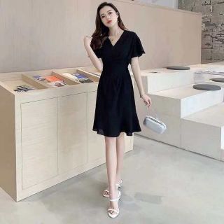 Váy xòe đen điệu dáng xòe Hàng Quảng châu loại 1