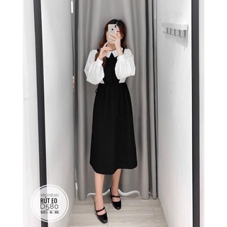 Bigsize Đầm phối dây rút eo D580