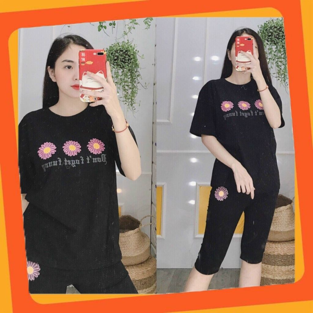 Bộ Thun 💘 FREE SHIP 💘 Bộ Thun Hè Cao Cấp Hoạ Tiết Bông Cúc 💘 | BigBuy360 - bigbuy360.vn