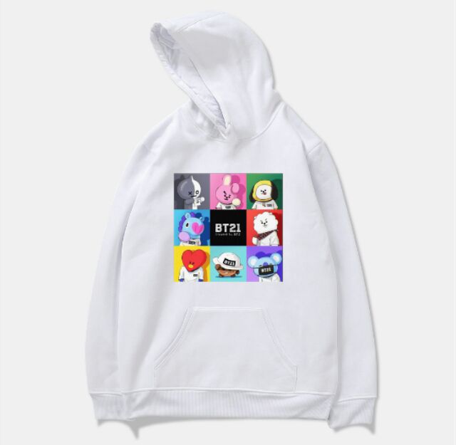 HOODIE IN HÌNH BẢY BÉ BT21