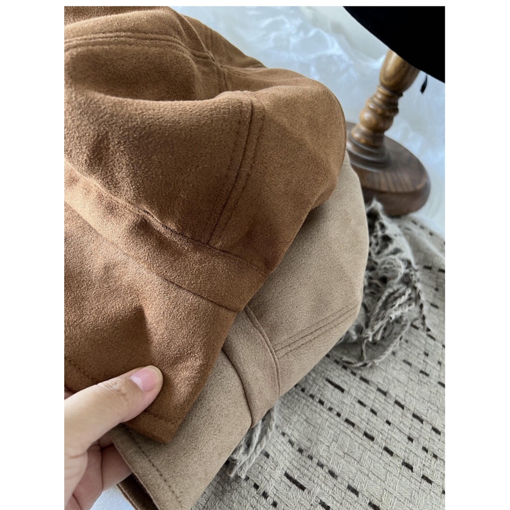 Mũ Tai Bèo Che Mặt Bằng Da Lộn Kiểu Nhật Bản Dễ Phối Đồ