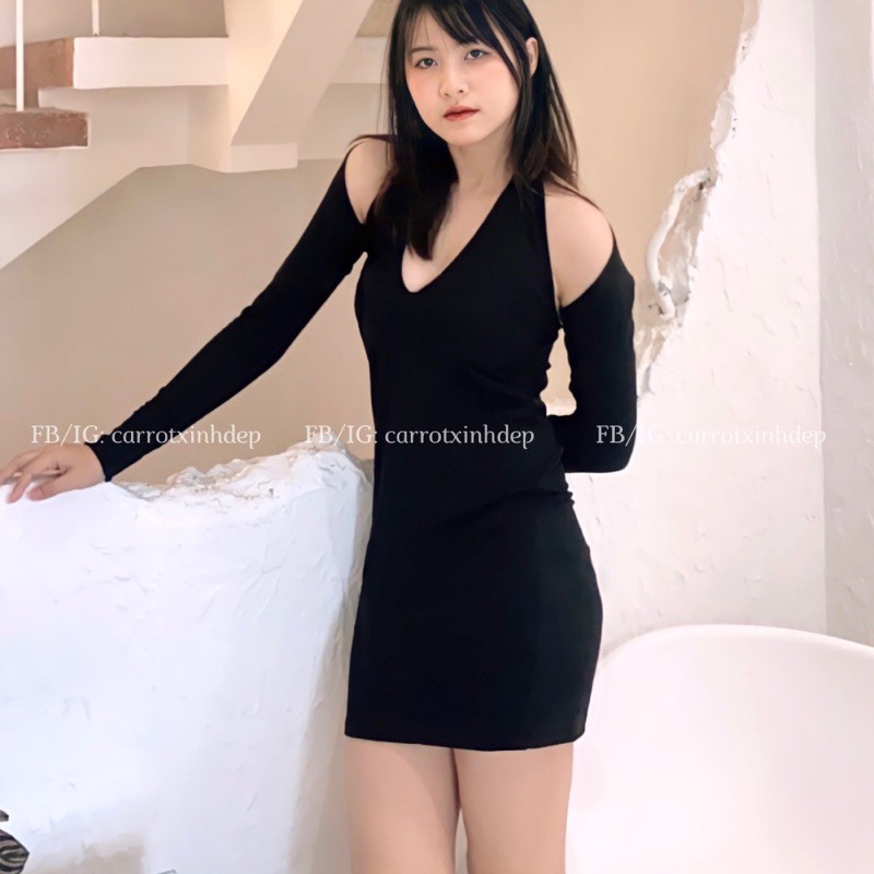 ĐẦM ĐEN TAY DÀI THÁO RỜI FREESIZE DƯỚI 55KG 💖💖💖 | BigBuy360 - bigbuy360.vn