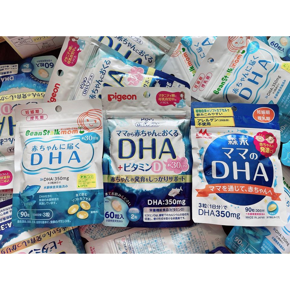 Viên uống bổ sung DHA Pigeon/Morinaga/Beanstalkmom cho mẹ bầu, mẹ cho con bú Nhật Bản