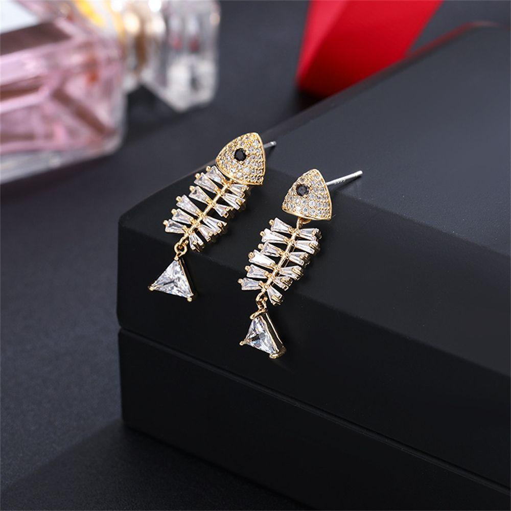 Bông Tai Dạng Xỏ Hình Cá Thời Trang Dành Cho Nữ