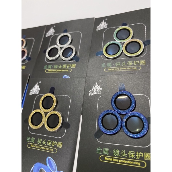 Combo bộ 3 vòng nhũ bảo vệ camera cho máy táo các dòng 3 mắt, có nhiều màu, như ảnh