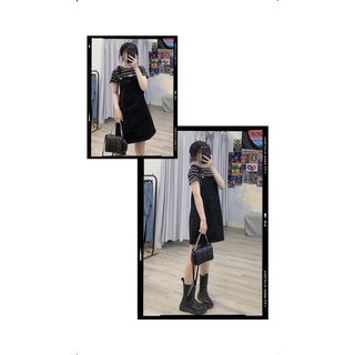 Váy yếm jeans trơn - BASIC JEANS DUNGAREE