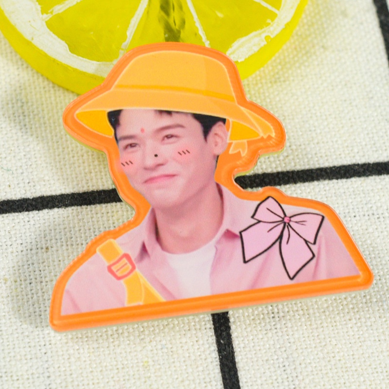 Ghim cài áo hình bằng acrylic họa tiết ngôi sao thần tượng Trung Quốc