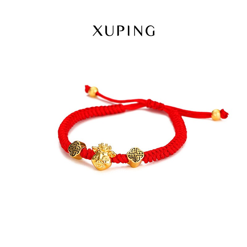 Vòng Tay Charm Mạ Vàng 24K Dây Màu Đỏ, Vòng Tay Ý Nghĩa May Mắn - XPLT26