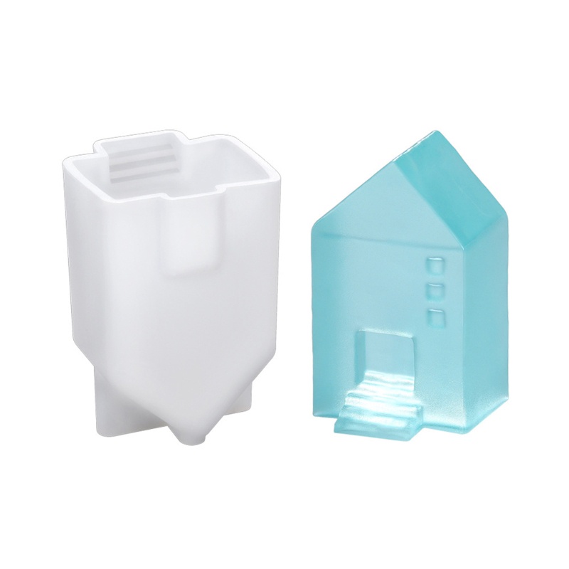 Khuôn silicone mềm đúc epoxy hình ngôi nhà trang trí nhà cửa