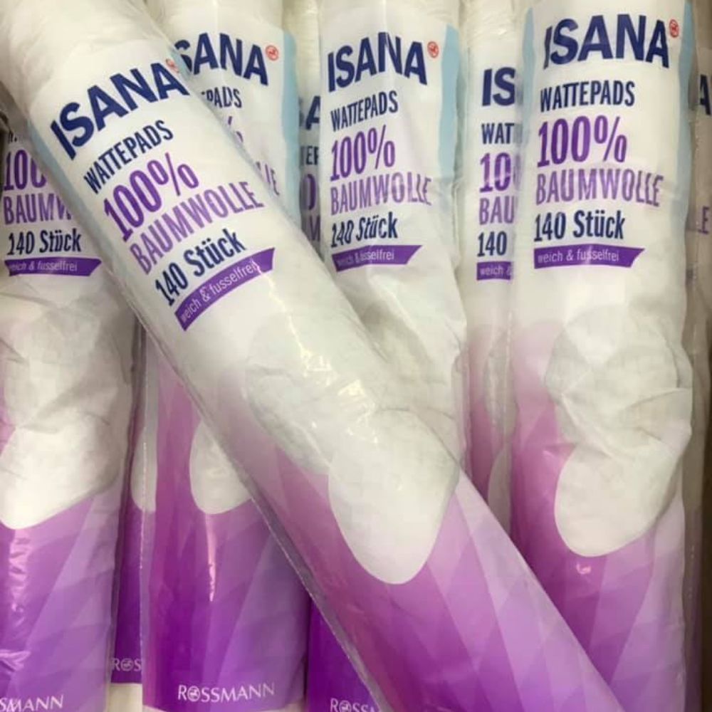 Bông tẩy trang Isana 140 miếng, Hàng Đức - Shop Lavenic