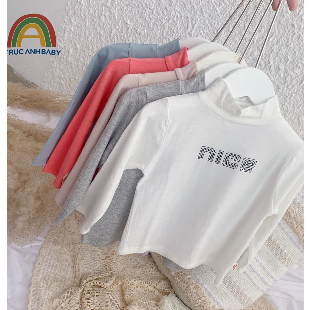 Áo giữ nhiệt trẻ em cổ lọ ba phân cho bé gái và bé trai