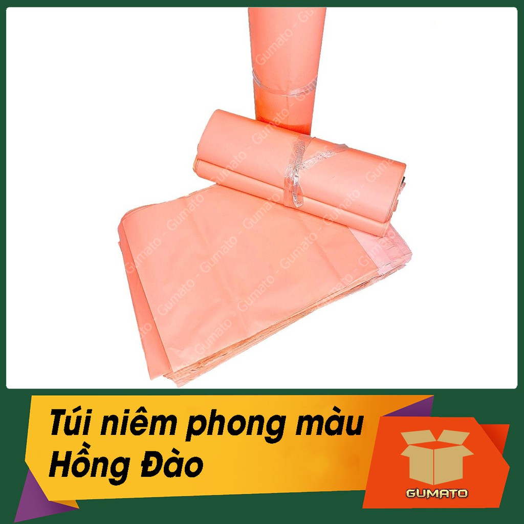 Túi gói hàng niêm phong màu Hồng Đào, hàng có sẵn nhiều size