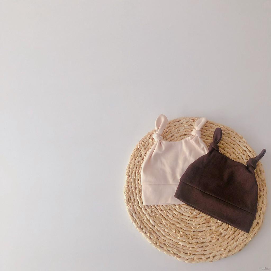 Mũ cotton mềm phối thắt nút đáng yêu cho bé gái/ bé trai