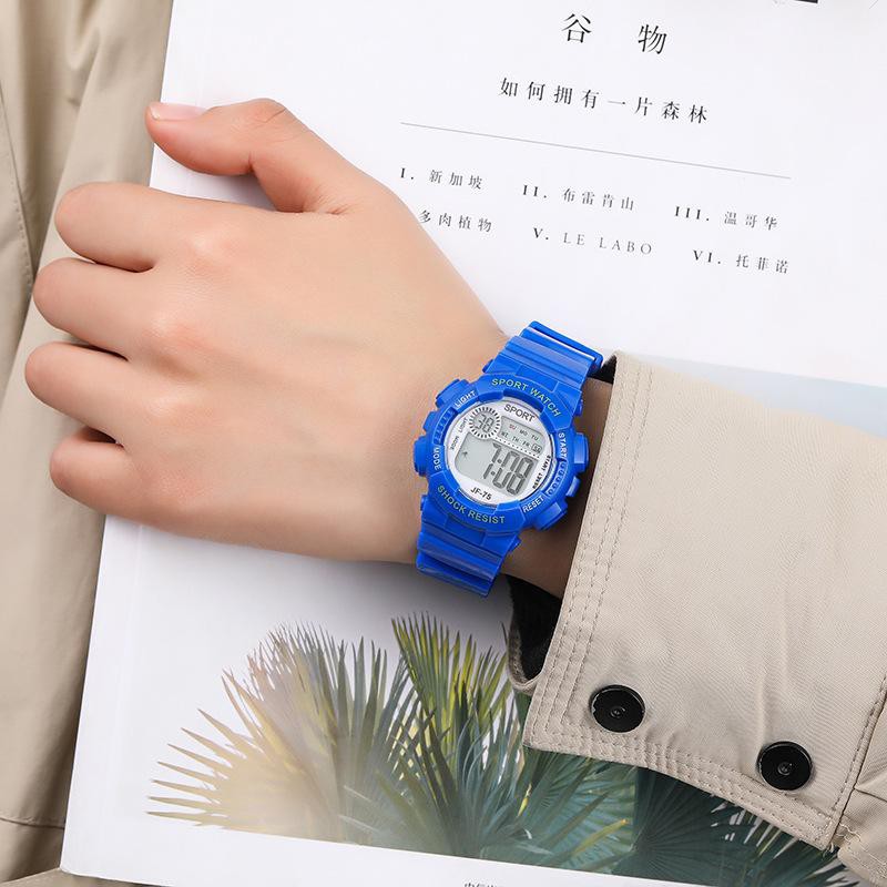 ĐỒNG HỒ NỮ DÂY CAO SU SPORT D406 JF75 ĐIỆN TỬ MẶT TRÒN NHỎ XINH