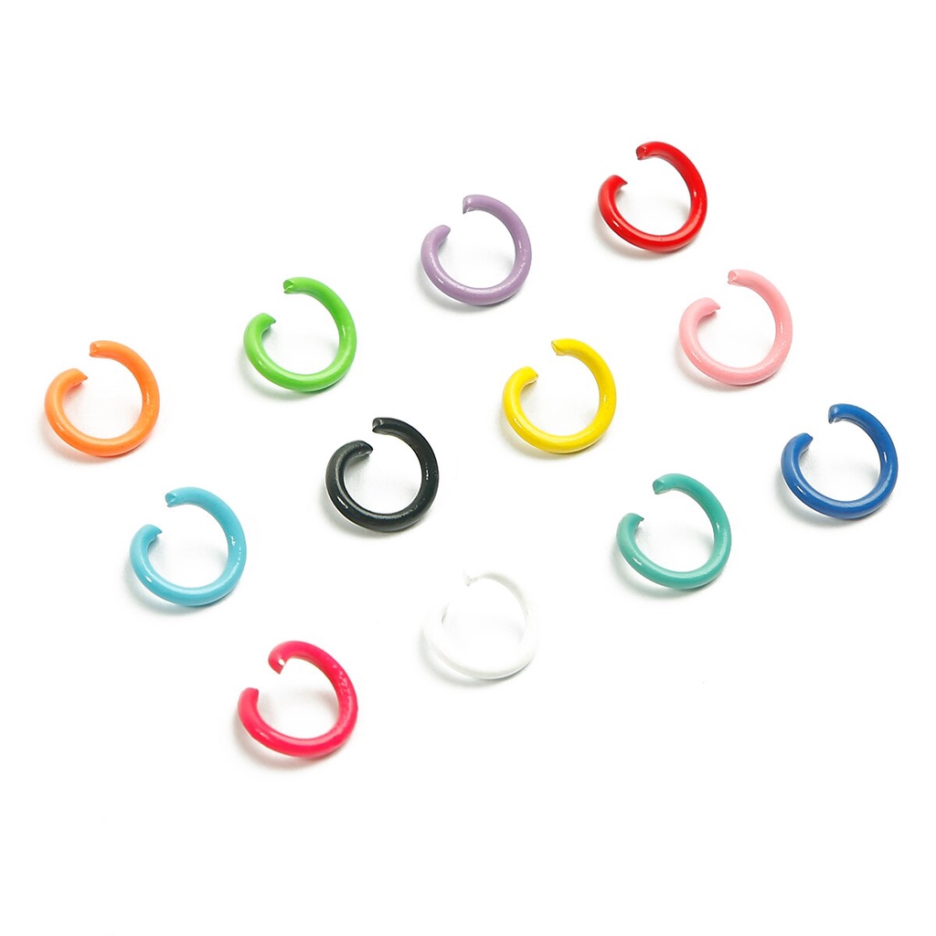 Set 50 khoen kim loại nhiều màu sắc trang trí bím tóc size 8mm