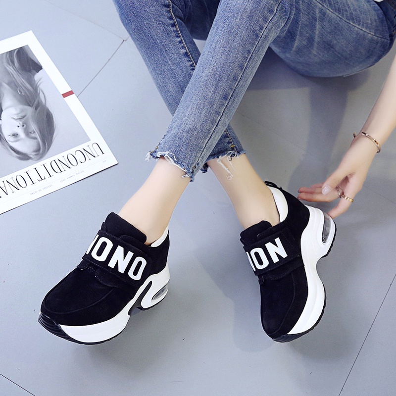 Giày Thể Thao Đế Cao Su Khóa Dán Phong Cách Hàn Quốc Thời Trang Cho Nữ