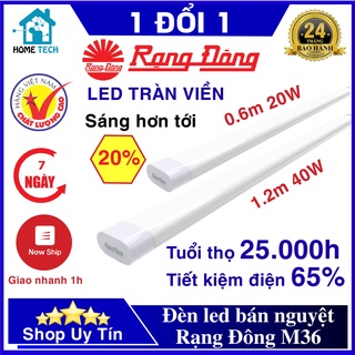Đèn TUÝP LED bán nguyệt Rạng Đông M36 dài 0.6m và 1.2m, ánh sáng trắng, sáng hơn 20% - Chính hãng