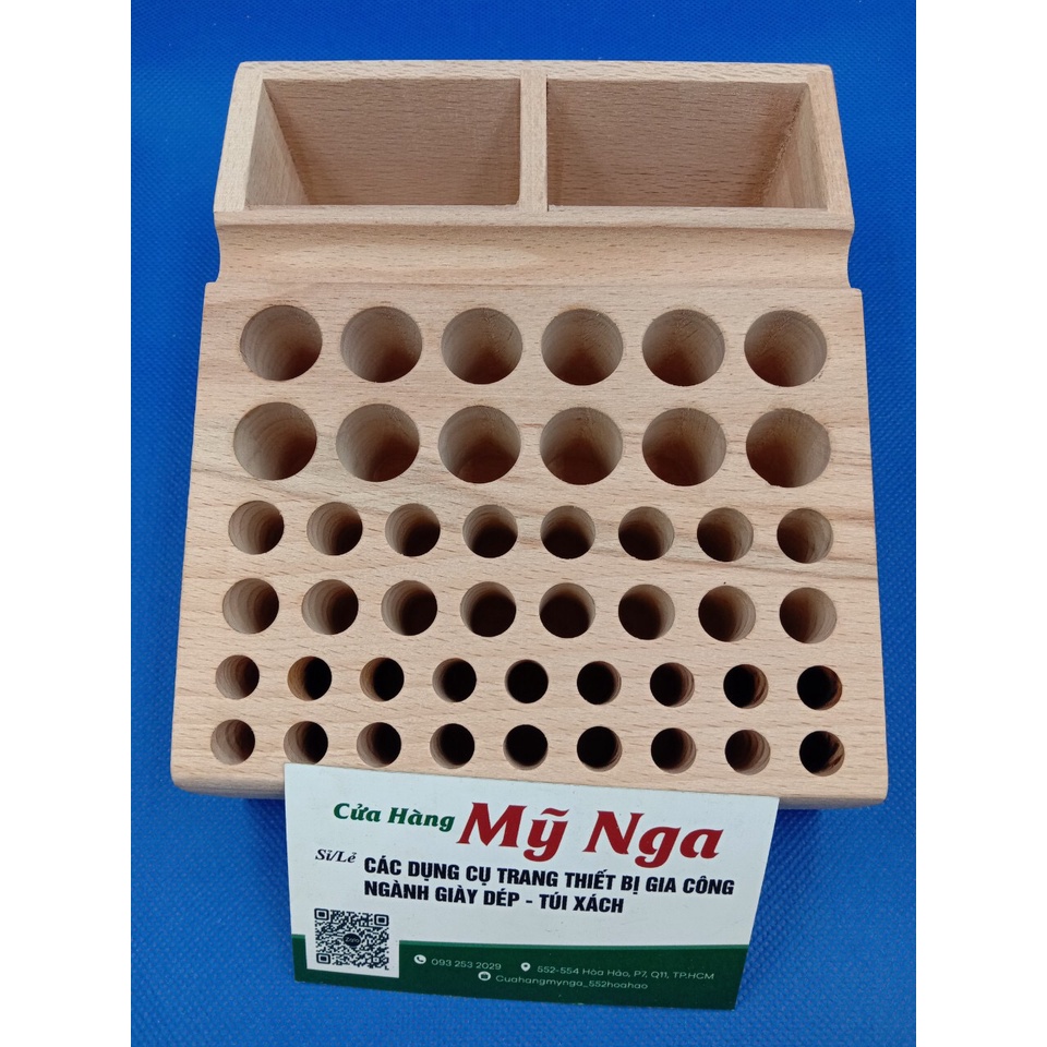 Khay gỗ đựng dụng cụ tiện lợi ngành da handmade