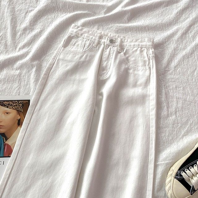 Quần jeans nữ lưng cao ống rộng thời trang Hàn Quốc mới