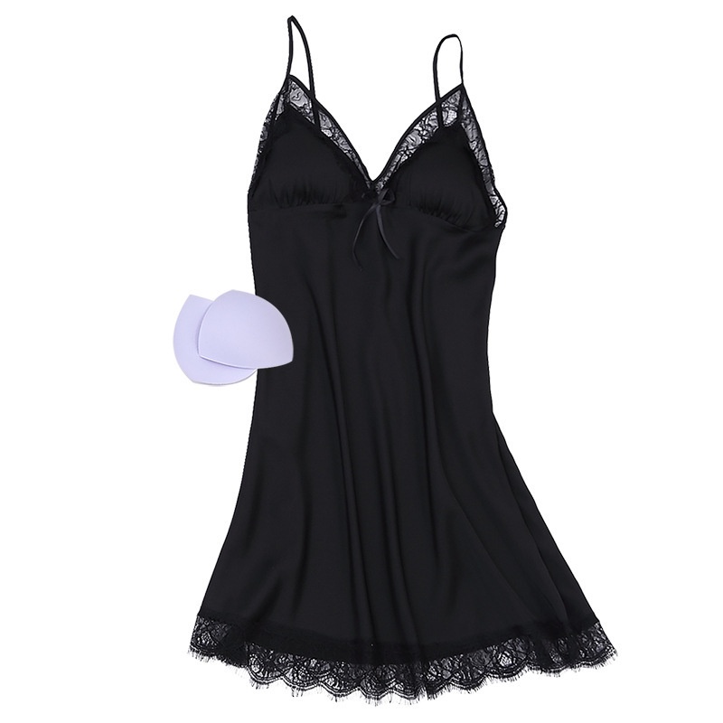 Đầm Ngủ Hai Dây Phối Ren Gợi Cảm Cho Nữ