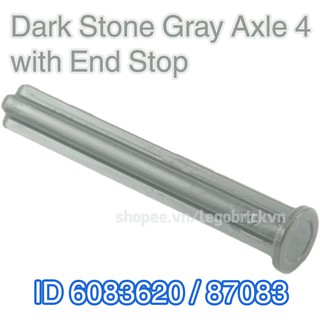 Lego dark bluish gray technic, axle 4l with stop id 6083620 87083