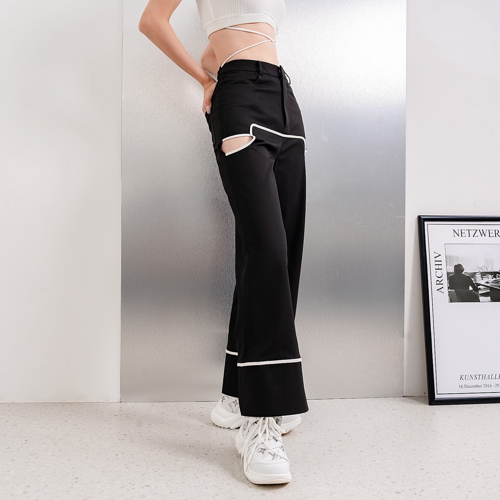 Quần Suông Phối Vải Cutout Đùi The Good/ Blaise Trousers