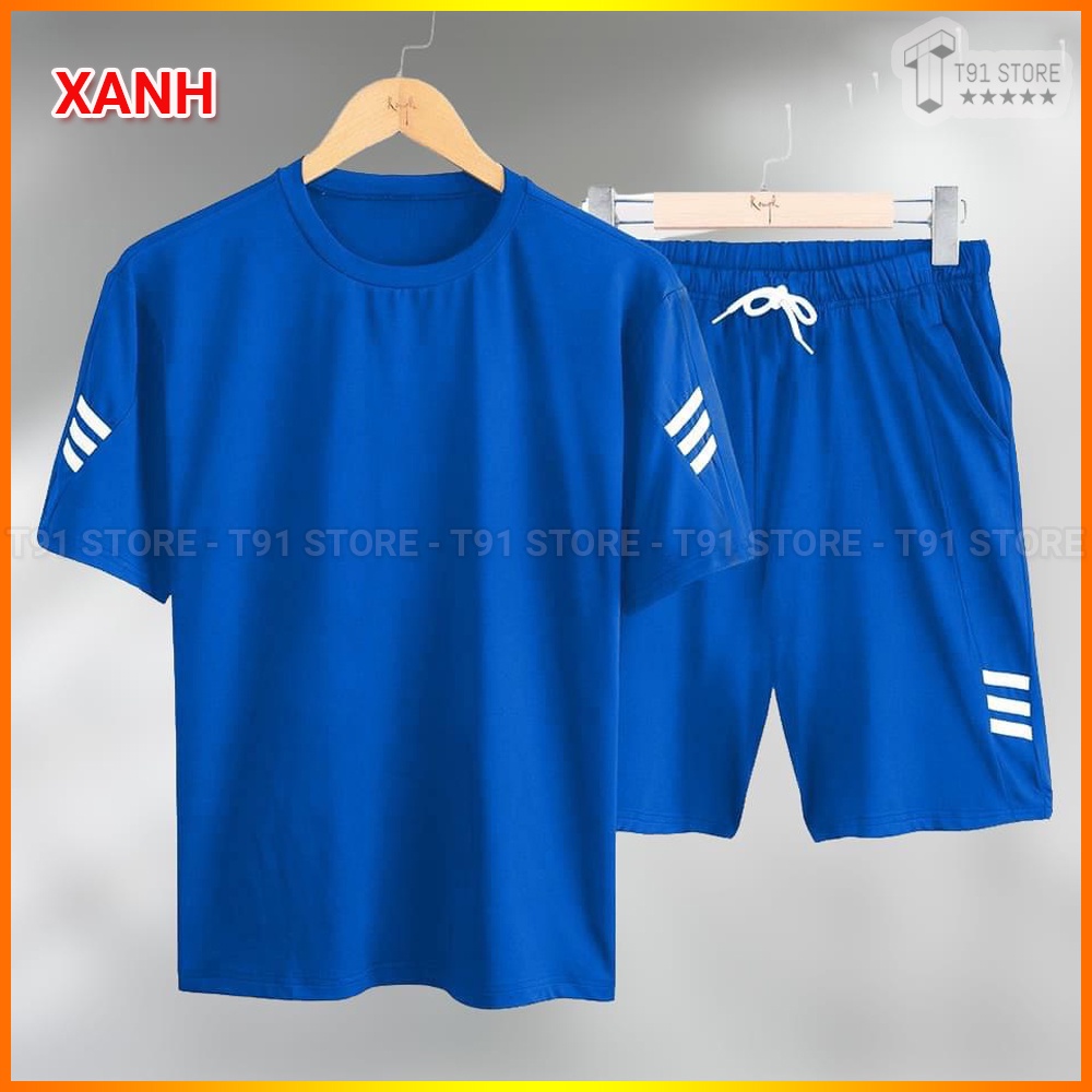 [SỈ SLL] Bộ thể thao cộc tay chất liệu thun co giãn FREESHIP Quần áo mùa hè 5 màu - 5 size M đến 3XL phù hợp mọi người