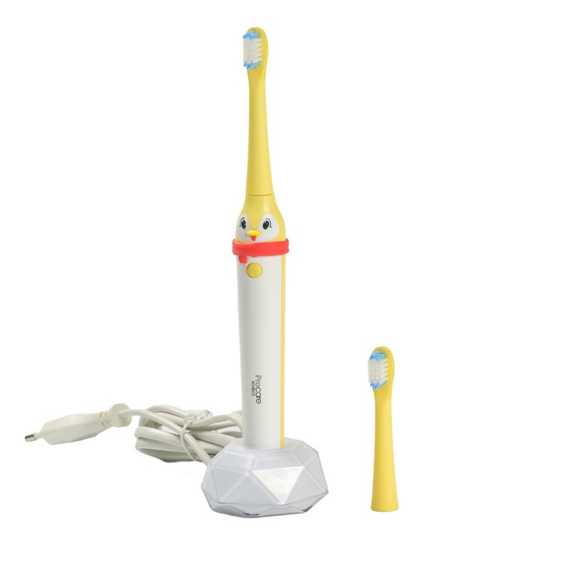 CHÍNH HÃNG  BÀN CHẢI ĐIỆN CHO TRẺ EM KHB03 -Bàn chải đánh răng điện cho bé đầu rung có đế sạc không dây