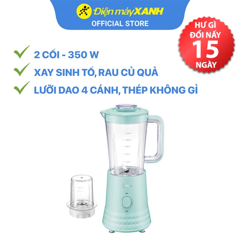 Máy xay sinh tố Midea MJ-BL35 1.2 lít 350W xay sinh tố, rau củ, súp, hạt, gia vị - Chính hãng BH 12 tháng