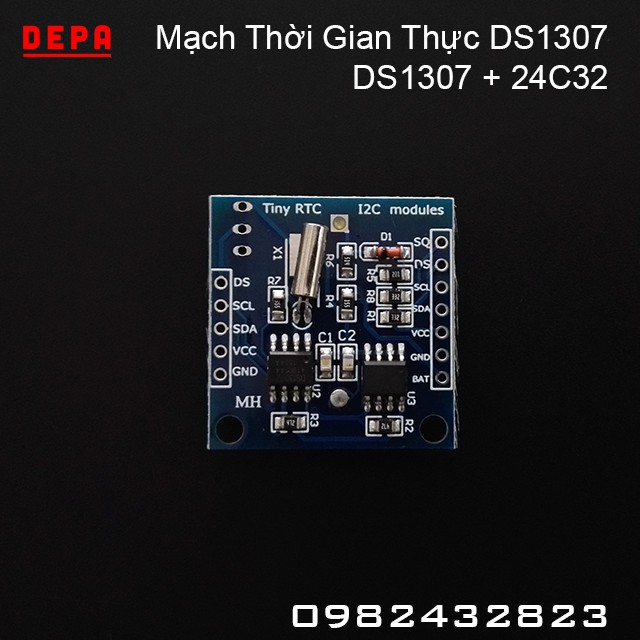 Mạch Thời Gian Thực RTC DS1307 Và 24C32 32K I2C EEPROM, I2C IIC Real Time Clock DS1307 With 24C32 EEPROM