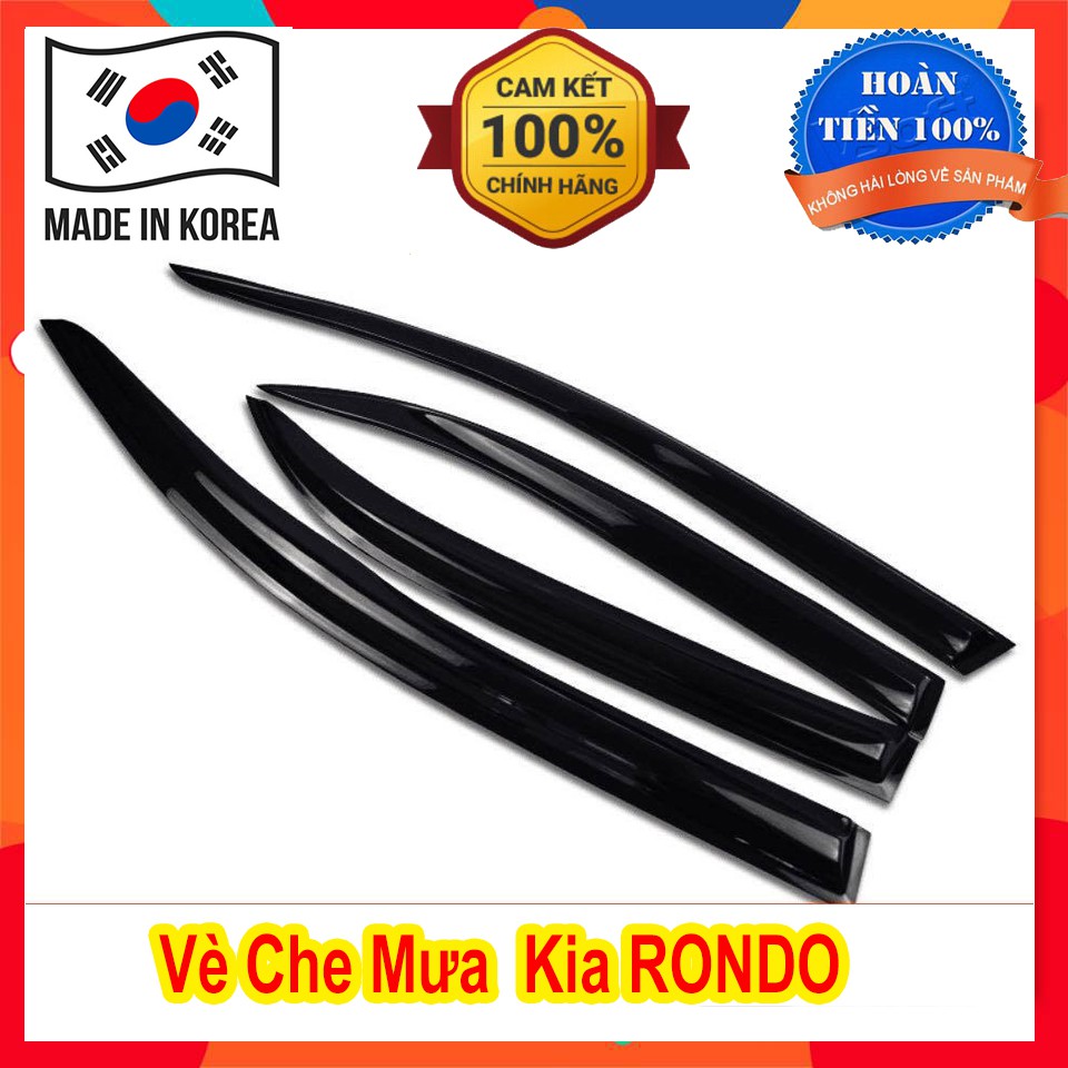 [Mã LIFEXANH24 giảm 10% đơn 99K] Vè Che Mưa Xe Kia Rondo Màu Đen Bộ 4 Vè