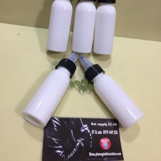 5 lọ triết mực có bi lắc mầu trắng sữa.