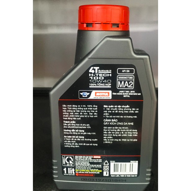 Motul H-tech 100 10w40 dầu nhớt cho xe máy (chính hãng)