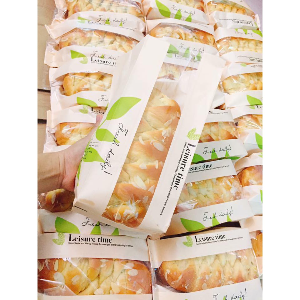 Túi bánh mì hoa cúc Vàng lá xanh đựng bánh 300g-350g tập 50cái