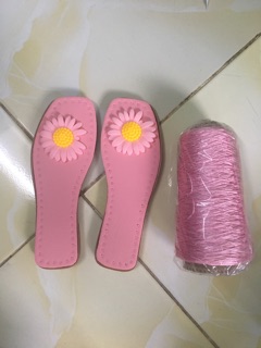 Full set phụ kiện móc dép đế + sợi,không kèm hoa