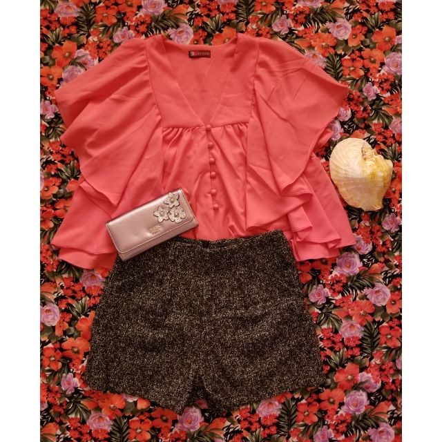 Áo kiểu babydoll phối bèo
