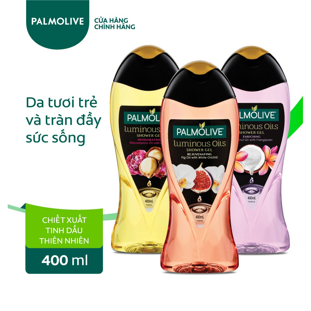 Sữa tắm tinh dầu dưỡng ẩm Palmolive Luminous Oils thiên nhiên 400ml