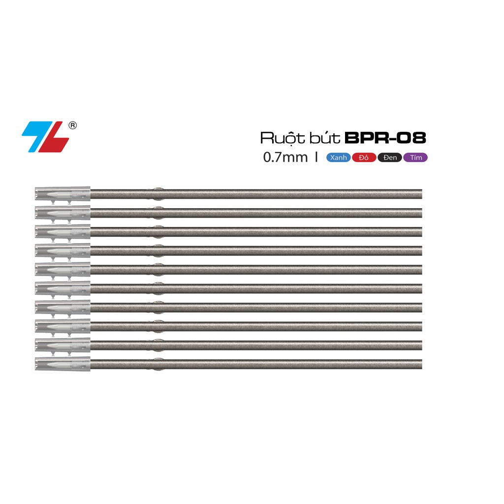 Vỉ ruột bút bi TL-036 0.7mm màu Xanh (10 chiếc)