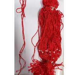 Vòng cổ đỏ 1 hạt châu trắng có nút rút tăng giảm