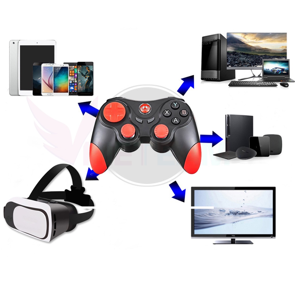 Tay cầm chơi game bluetooth gamepad s5 cho android ios điện thoại tivi kèm giá đỡ điện thoại -dc4726