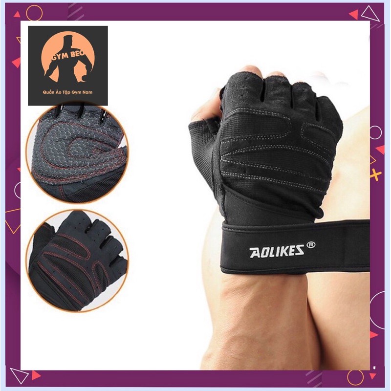 Găng tay tập gym Aolikes bảo vệ cổ tay, tránh chấn thương AL109
